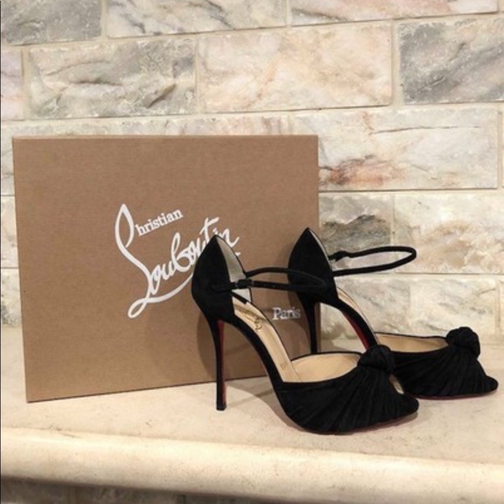 Christian Louboutin Black Ankle Strap Heels